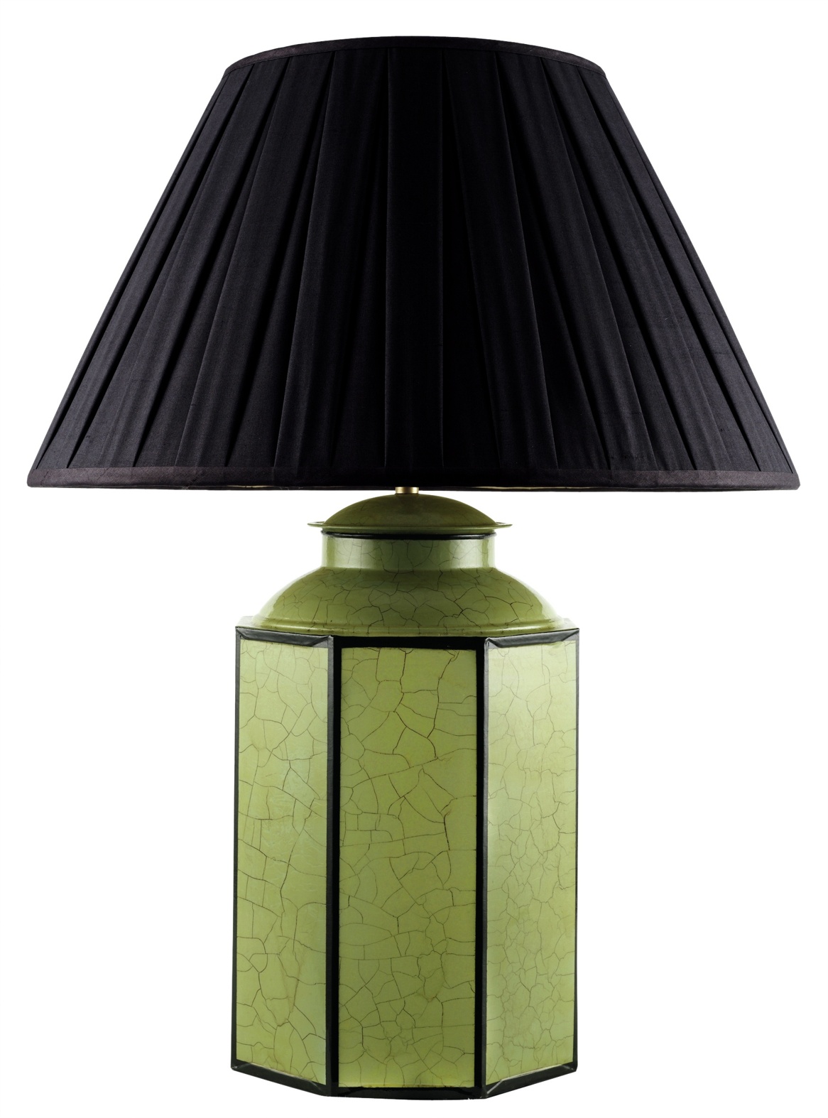 T3-035G - Hand Painted Eau de Nil Tea Caddy Table Lamp