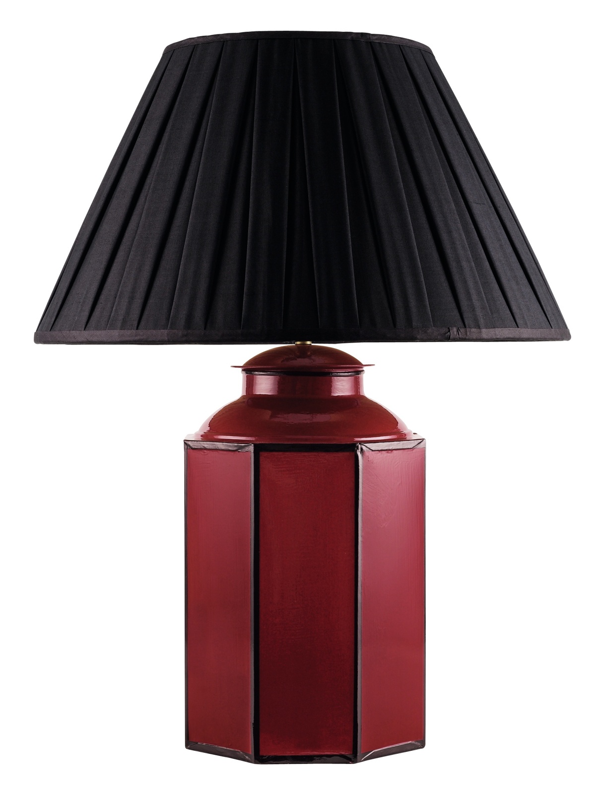 T3-035R - Hand Painted Sang-De-Boeuf Tea Caddy Table Lamp