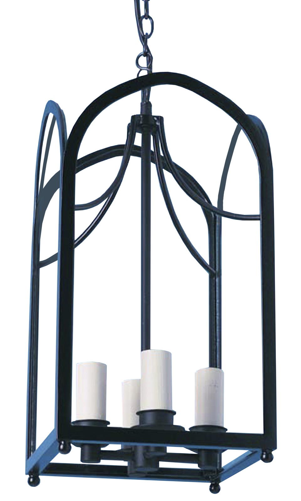 H3-015 - Large Gothic Lantern, Hand Painted Black