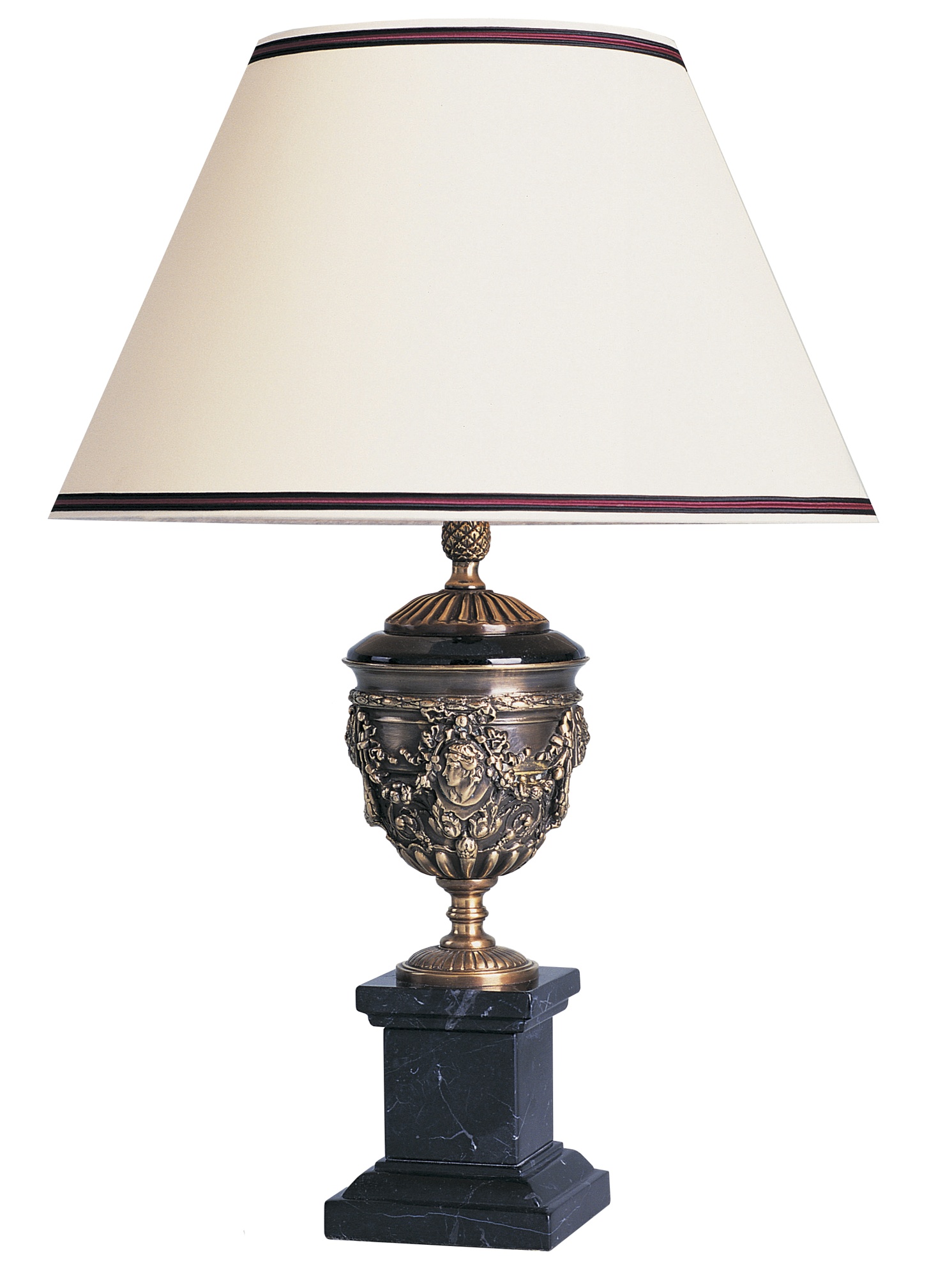 T3-019 - Small Ornate Brass Urn on Marble Base