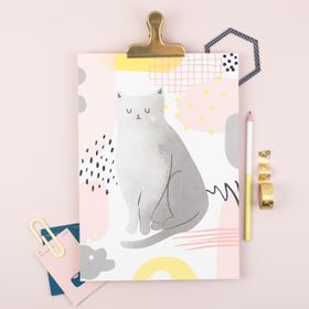 Dainty Forest Pastel cat print