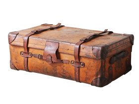 SCARAMANGA - Antique Leather Trunk