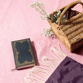 Pure new wool picnic blanket - Lollypop Pink