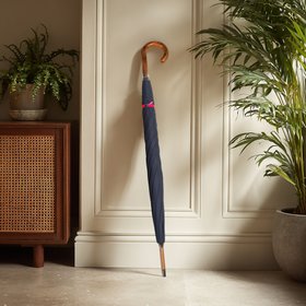 British Umbrella, Beech & Maple - Marine Blue/Pink