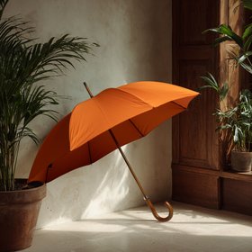 British Umbrella, Beech & Maple - Orange/Grey