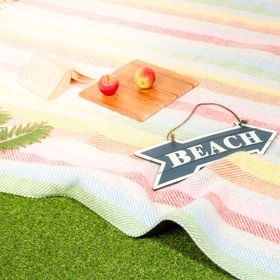 Pure New Wool Picnic Blanket -  Rainbow