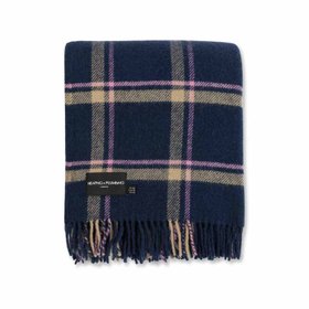 Evening Tales - Pure New Wool Blanket - Checkmate Navy