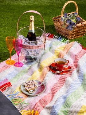 Pure New Wool Picnic Blanket -  Rainbow