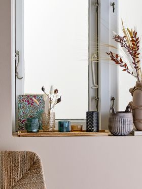 Elvie Blue Glass Votive Set with Tray