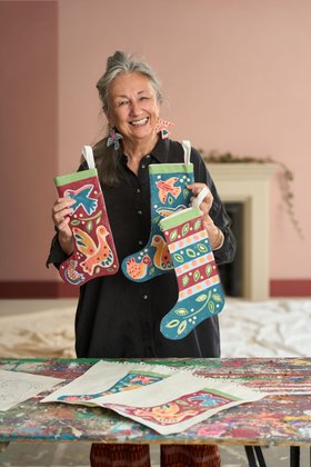 2026 Woodland Christmas - Annie Sloan Holding Stockings