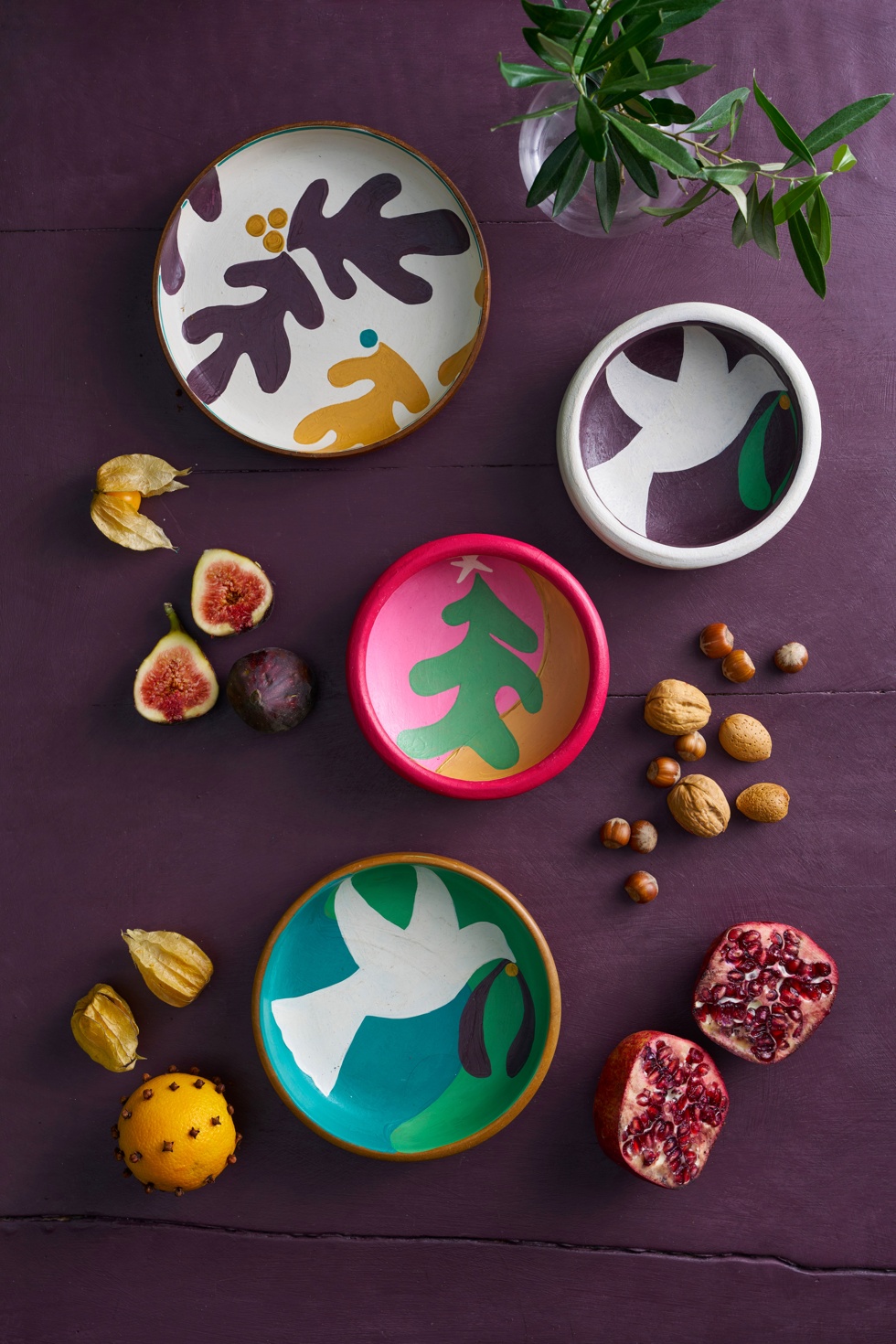 Annie Sloan Matisse Inspired Christmas 2025 - Handpainted bowls
