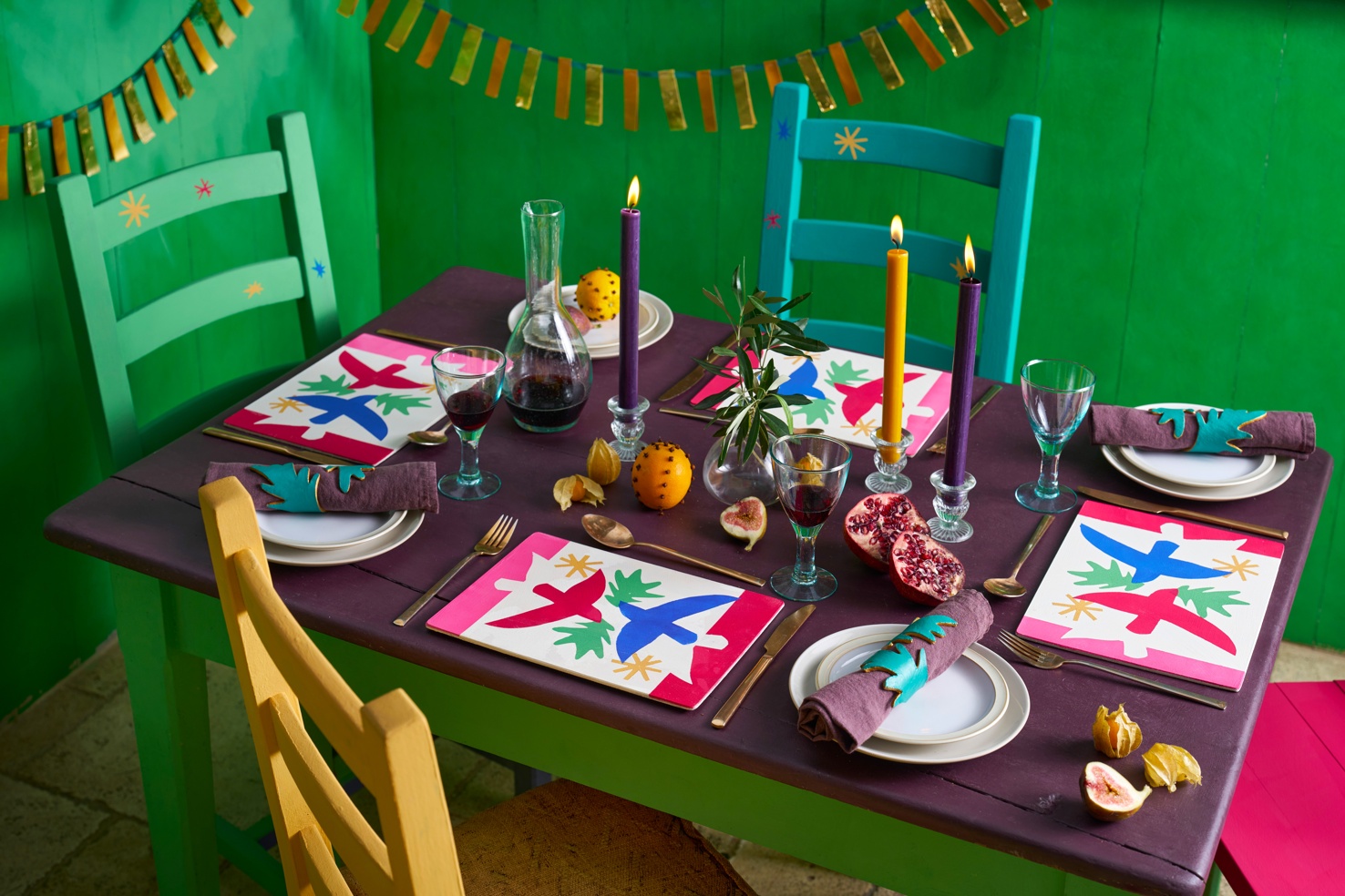 Annie Sloan Matisse Inspired Christmas 2025 - Tablescape