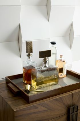 Arteriors, Fabio Tray, £622, Houston Decanters, Set Of 2, £518