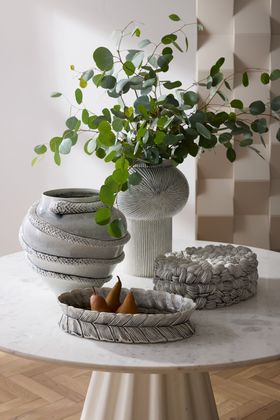 Arteriors, Faith Centerpiece, £453, Fortner Vase, £413, Godsick Vase, £647