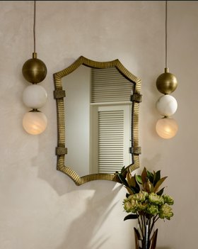 Arteriors, Monty Mirror, £1,231 Melody Pendant £1,835 Sonia Vases Set Of Two £532