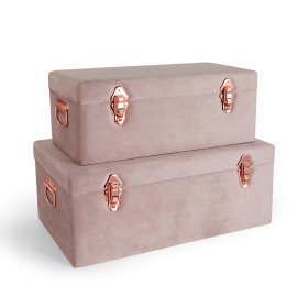 Velvet Pink Storage Trunks – Set of 2