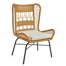Wingback Cane Style Rattan Chair