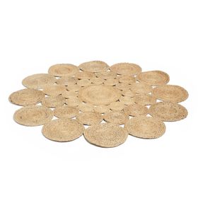 Round Jute Braided Circles Rug