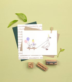 Perlenfischer Stempel Skateboard