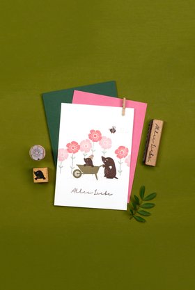 Perlenfischer Stempel Maulwurf Frau