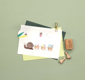 Perlenfischer Stempel Globus klein