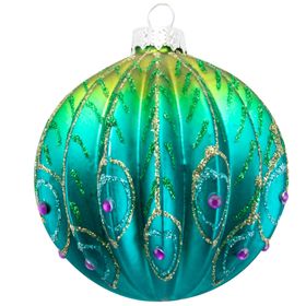 END SEP '25: Ribbed Glass Peacock Ball, £5.99