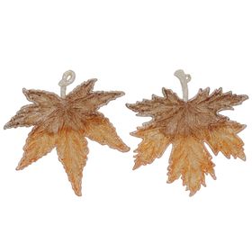 END SEP '25: Ombre Autumn Glitter Acrylic Leaf Dec, Set of 2, £11.99
