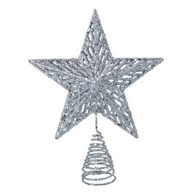 END SEP '25: Silver Glitter/Acrylic Tree Top Star, £7.49