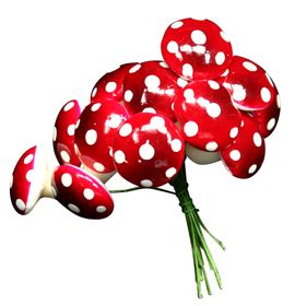END SEP '25: Acrylic Toadstool Pick Bunch/12, Sml, £3.49