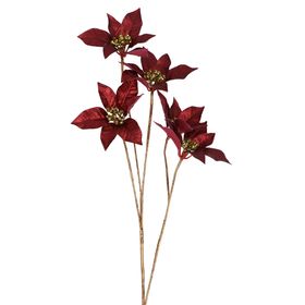 END SEP '25: Metallic Burgundy/Gold Poinsettia Spray, £8.99
