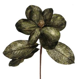 END SEP '25: Metallic Green/Gold Magnolia Stem, £9.99