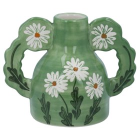 END FEB '26: Green Wild Daisy Stoneware Candleholder, £11.99