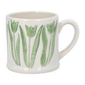 FEB '26: Stoneware Mini Mug - Green Tulips, £7.49