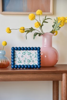 JAN '26: Navy Gloss Wood Bobble Picture Frame 4x6", £9.99