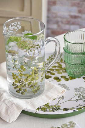 JAN '26: Glass Water Jug - Country Flowers, £30.99
