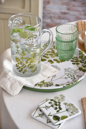 JAN '26: Glass Water Jug - Country Flowers, £30.99