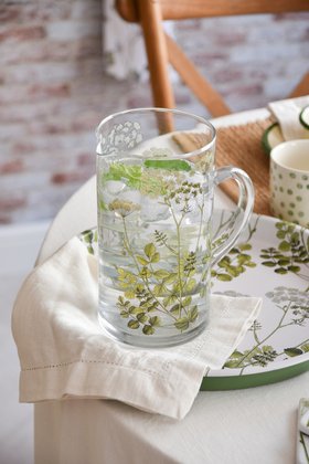 JAN '26: Glass Water Jug - Country Flowers, £30.99