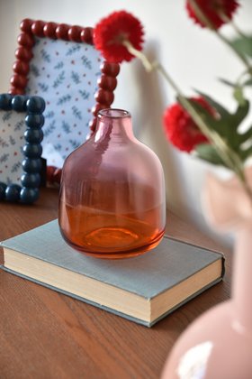 JAN '26: Orange Two-Tone Glass Vase, Sml, £16.99