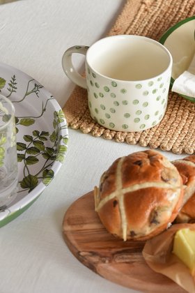 FEB '26: Stoneware Mug - Green Dots, £9.99
