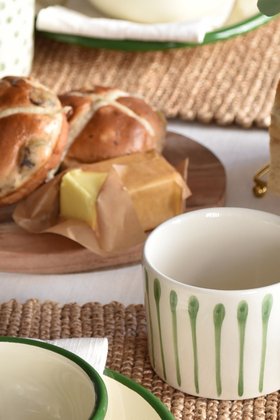 FEB '26: Stoneware Mug - Green Stripes, £9.99