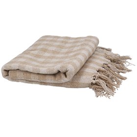 JAN '26: Taupe Bistro Check Woven Cotton Throw, £17.99