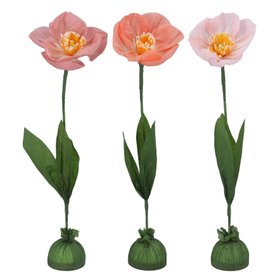 JAN '26: Pastel Dahlias with Weighted Base, Set of 3, £26.99