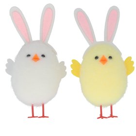 FEB '26: Chenille Chick w Bunny Ears Dec, Set of 2, £6.99