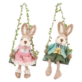 FEB '26: Mr/Mrs Bristle Bunny on Swing, Set of 2, £25.99