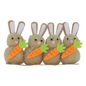 FEB '26: Brown Chenille Bunny w Carrot, Box/4, £3.99