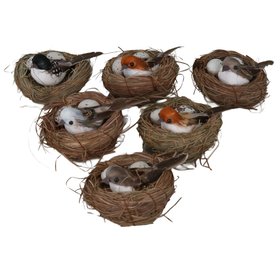 Set of 6 Clip Decorations - Birds with Eggs in Nests, £38.99