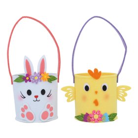 FEB '26: Chick/Bunny w Floral Garland Egg Basket, Set of 2, £8.99
