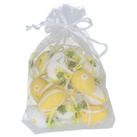 JAN '26: Acrylic Eggs - Yellow/White, Bag/12, £5.99