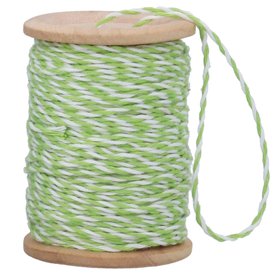 JAN '26: Cotton Twine 10m - Green Stripe, 10m, £3.99
