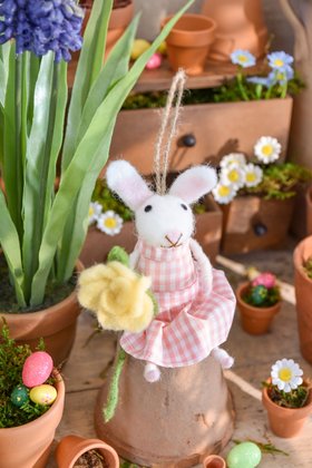FEB '26: Mixed Wool Bunny Dec 19cm - Gingham, Set of 2, £14.99